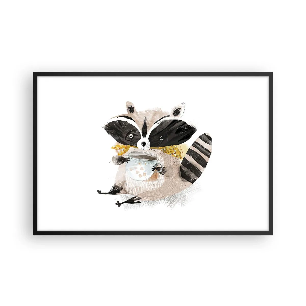 Poster in einem schwarzem Rahmen - Mein Freund der Waschbär - 91x61 cm