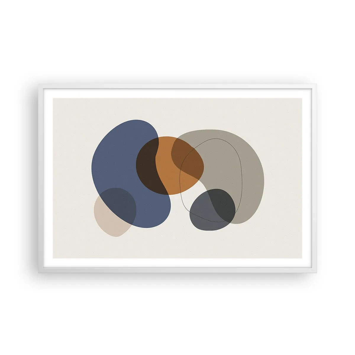 Poster in einem weißen Rahmen - Farbtropfen - 91x61 cm