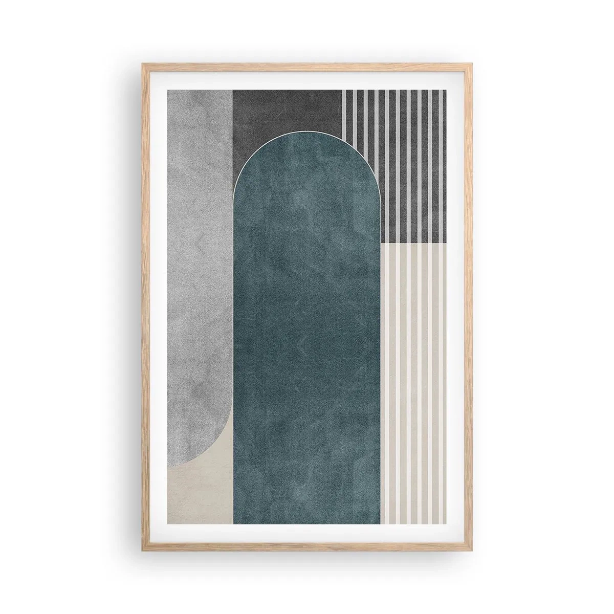 Poster in einem Rahmen aus heller Eiche - Komposition auf der Ebene - 61x91 cm