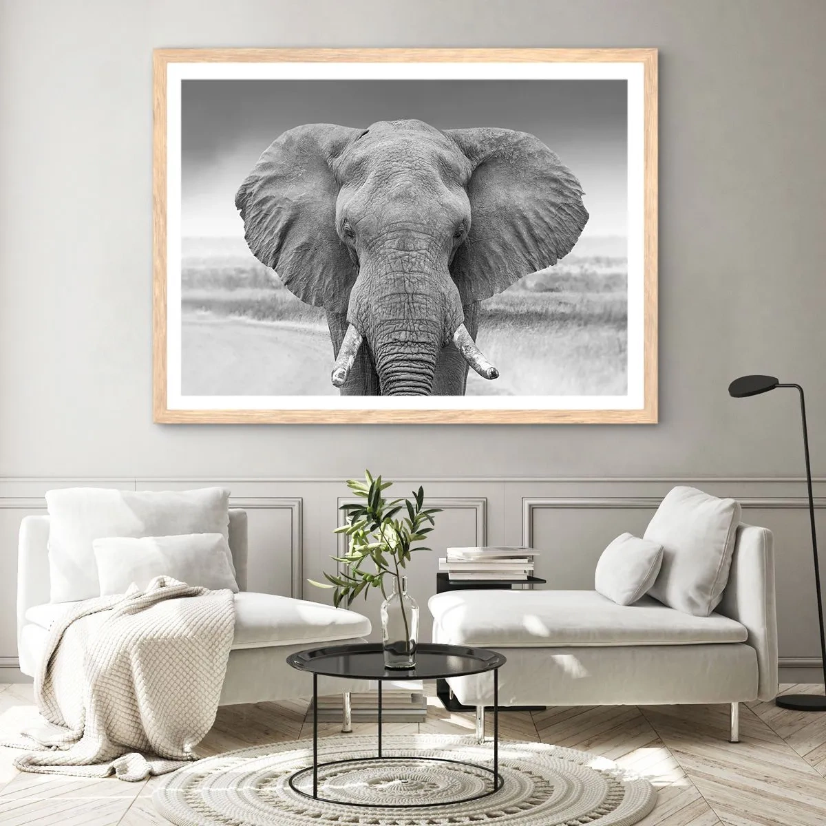 Poster in einem Rahmen aus heller Eiche - Willkommen in meiner Welt - 50x40 cm