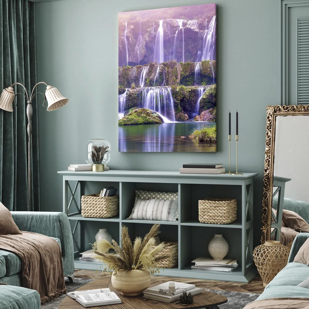 Bild auf Leinwand - Leinwandbild - Treppe zum Himmel - 55x100 cm