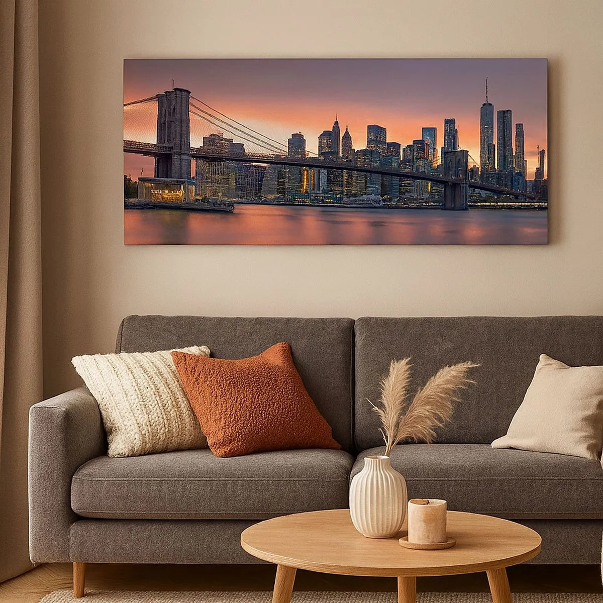 Bild auf Leinwand - Leinwandbild - Eingetaucht in lila Stille - 100x40 cm