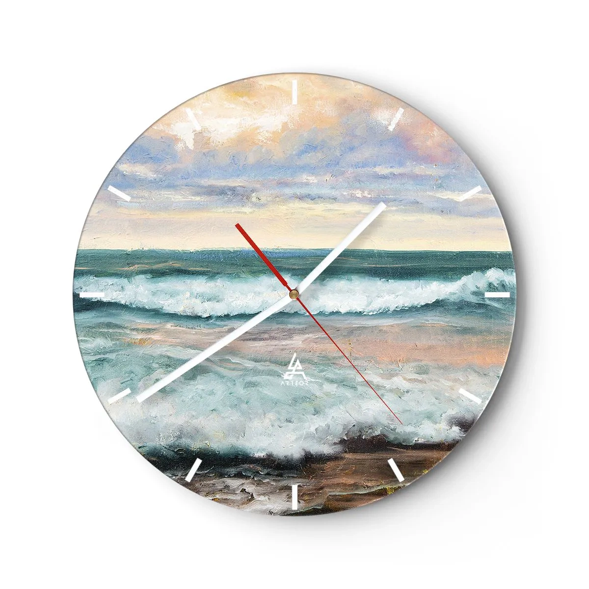Wanduhr - Glasuhr - Hier werden Sie Ihre Seele baumeln lassen - 40x40 cm