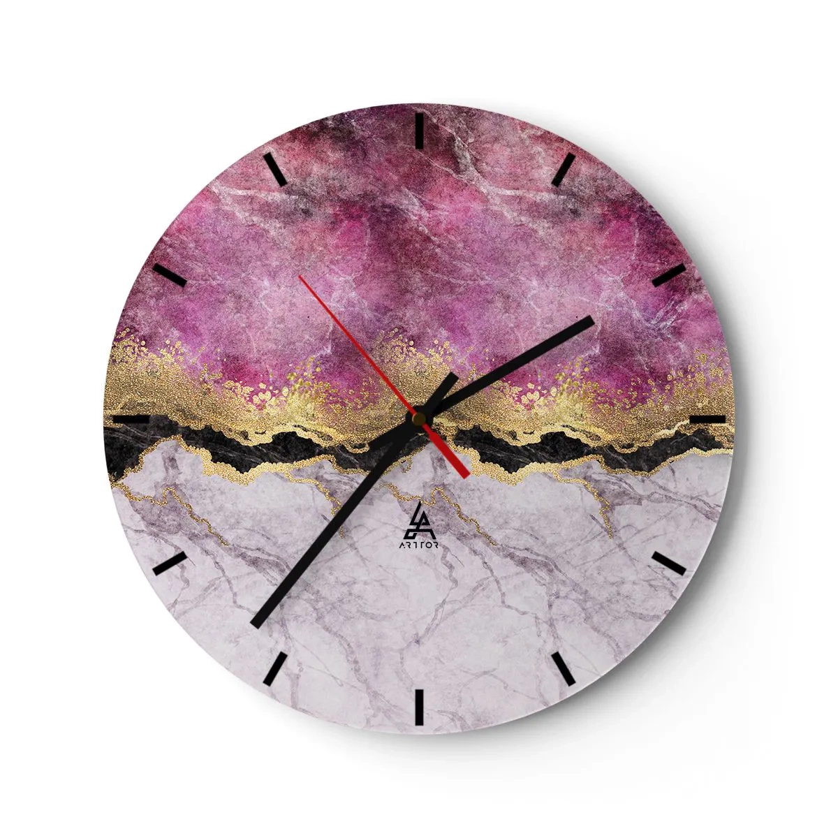Wanduhr - Glasuhr - An der Grenze - 40x40 cm