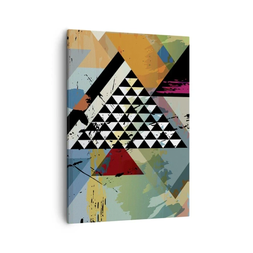 Bild auf Leinwand - Leinwandbild - Eine abstrakte Komposition aus geometrischen Formen und Farben. - 50x70cm - Wie einfach ist es - Moderne Wanddekoration für Wohnzimmer und Schlafzimmer ARTTOR