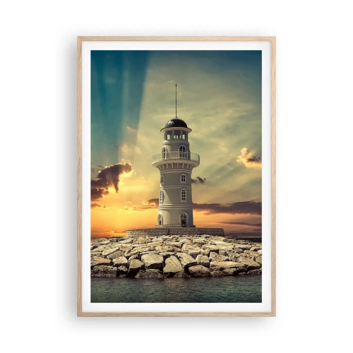 Poster in einem Rahmen aus heller Eiche - Licht - Gut - Schönheit - 70x100 cm