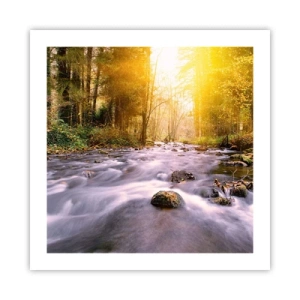 Poster - Malachit im Silber- und Goldrahmen - 50x50 cm