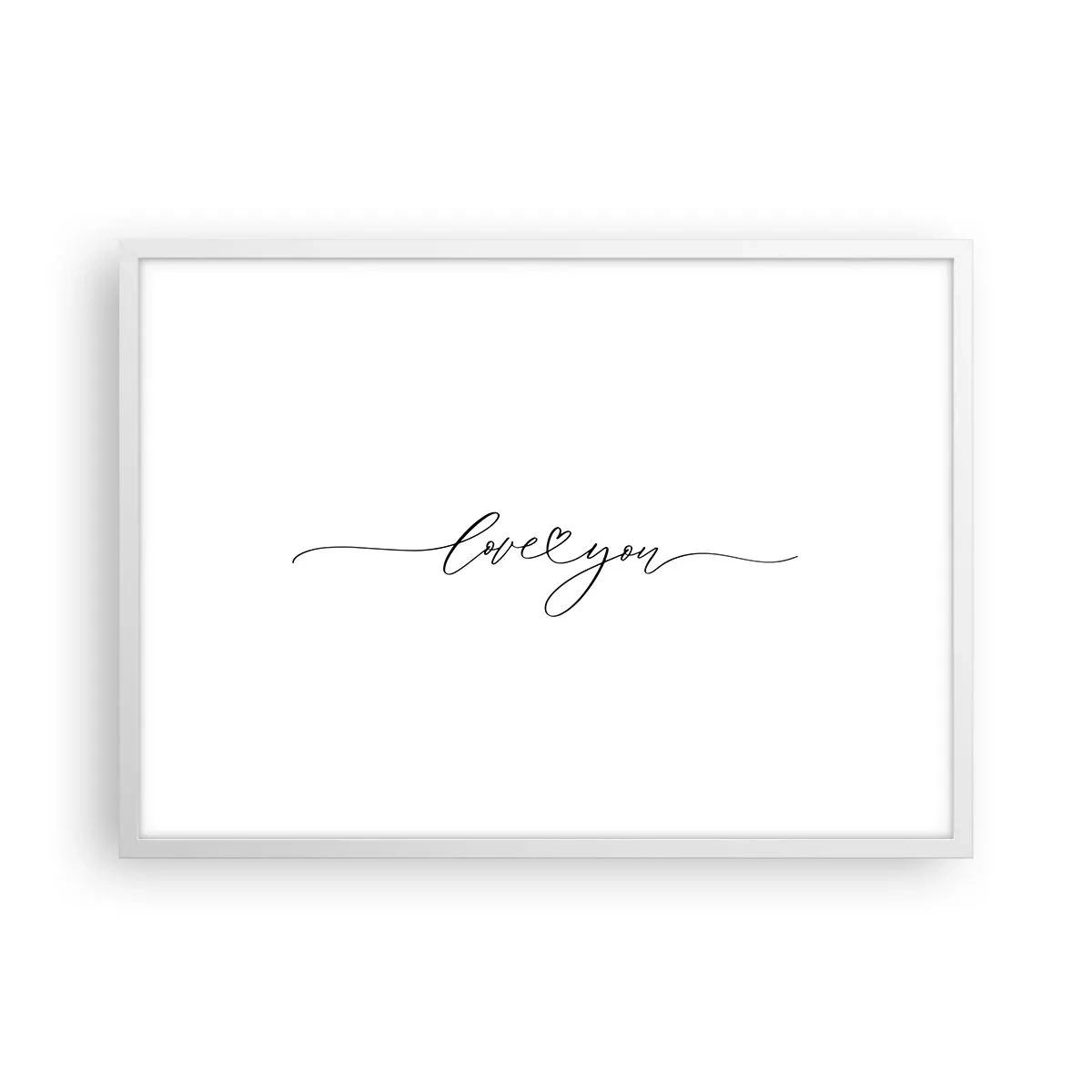 Poster in einem weißen Rahmen - Schwarz auf weiß - 70x50 cm