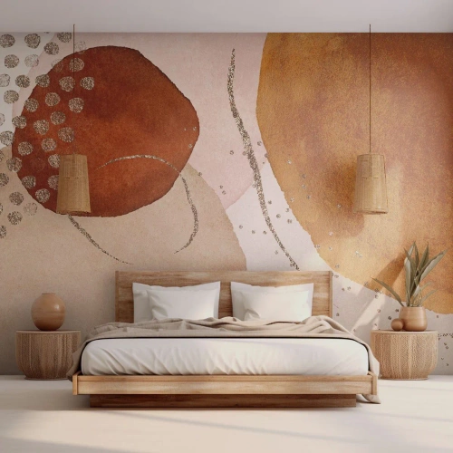 Fototapete Premium Canvas - Rundheit und Bewegung - Abstraktion, Stück, Modernes Muster - 400x280 cm