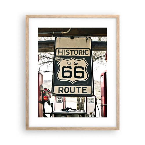 Poster in einem Rahmen aus heller Eiche - Amerikanische Retro-Reise - 40x50 cm