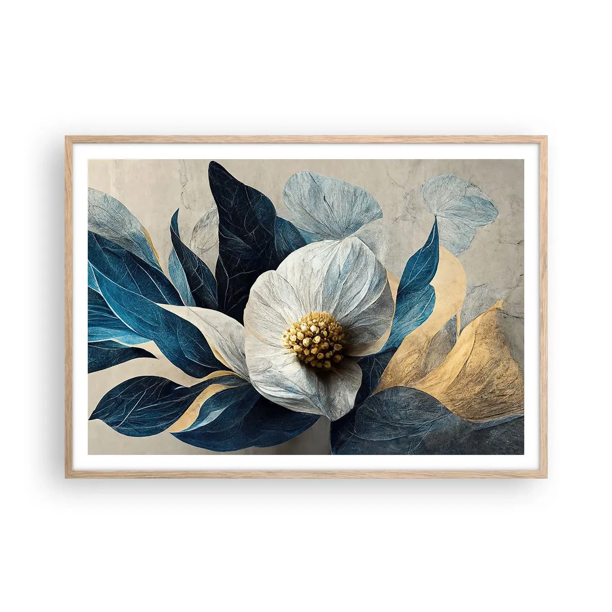 Poster in einem Rahmen aus heller Eiche - Er hat ein Herz aus Gold - 100x70 cm