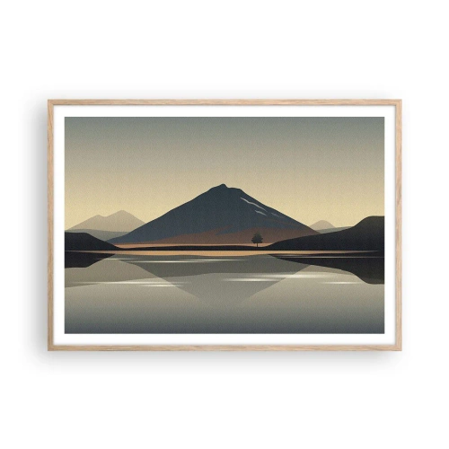 Poster in einem Rahmen aus heller Eiche - Spiegelreflexion - 100x70 cm