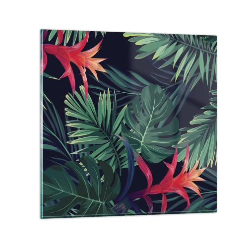 Glasbild - Bild auf glas - Im Grünen in Flammen gehen - 70x70 cm