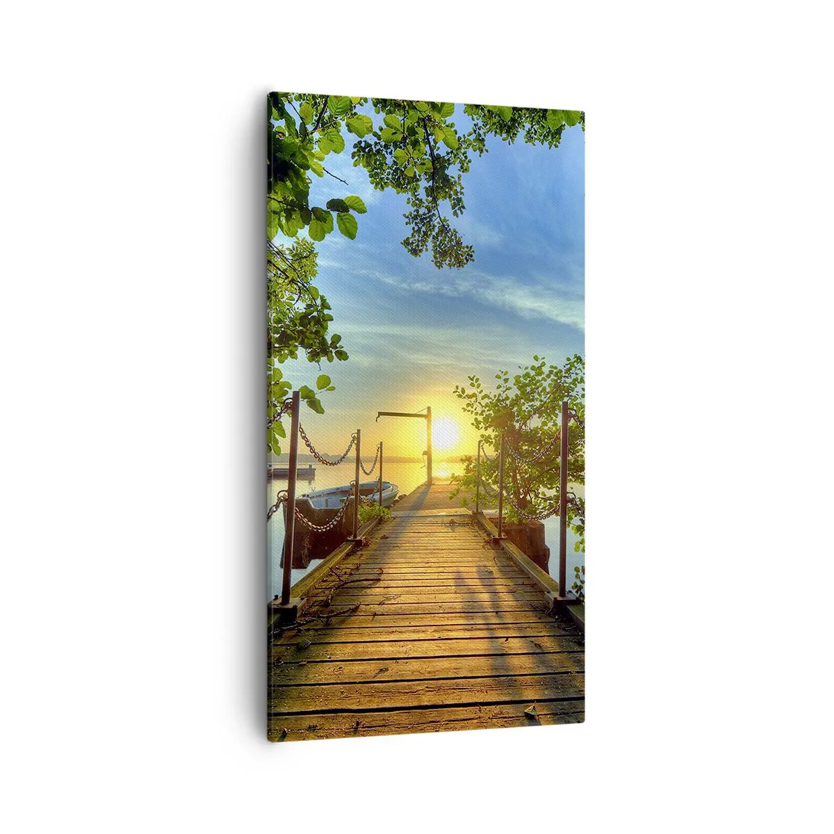 Bild auf Leinwand - Leinwandbild - Westen auf dem Wasser - 55x100 cm