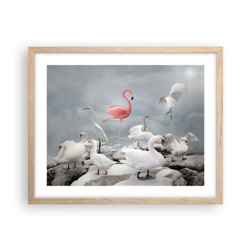 Poster in einem Rahmen aus heller Eiche - Wie kam ich hier hin? - 50x40 cm