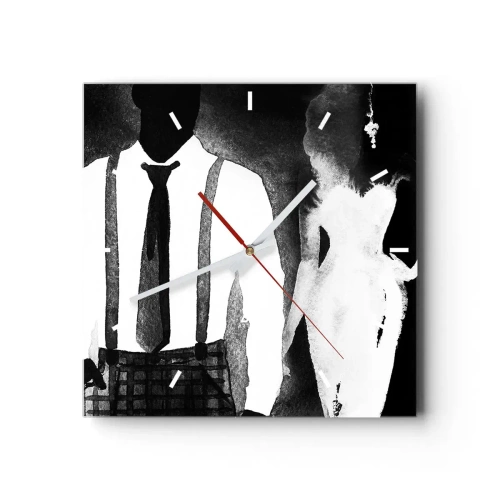 Wanduhr - Glasuhr - In Noir-Atmosphäre - 40x40 cm