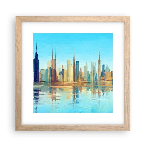 Poster in einem Rahmen aus heller Eiche - Sonnige Metropole - 30x30 cm