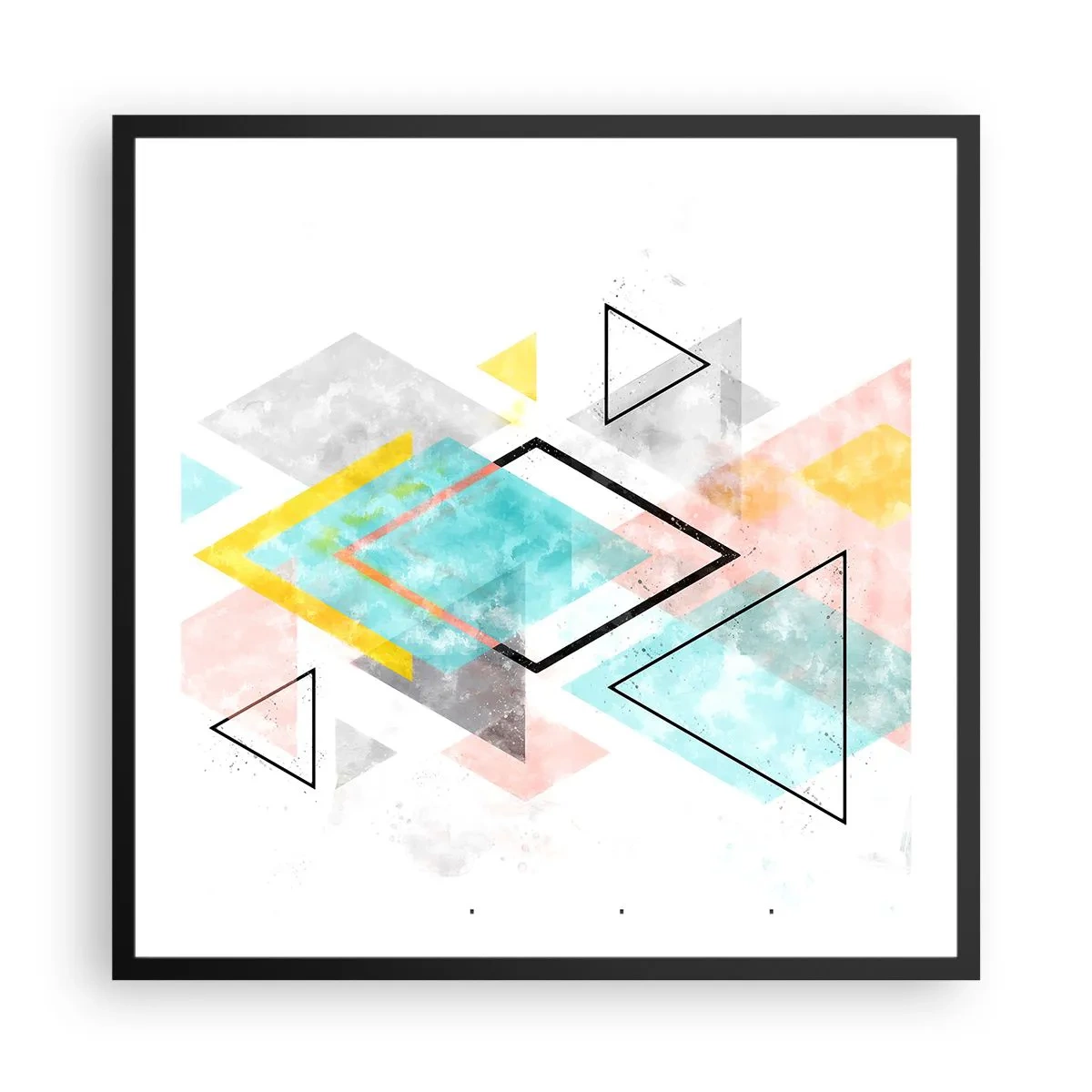 Poster in einem schwarzem Rahmen - Geometrisches Spiel - 60x60 cm