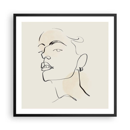 Poster in einem schwarzem Rahmen - Ein stolzer Blick - 60x60 cm