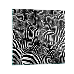 Glasbild - Bild auf glas - Gestreiftes Gruppenportrait - 30x30 cm