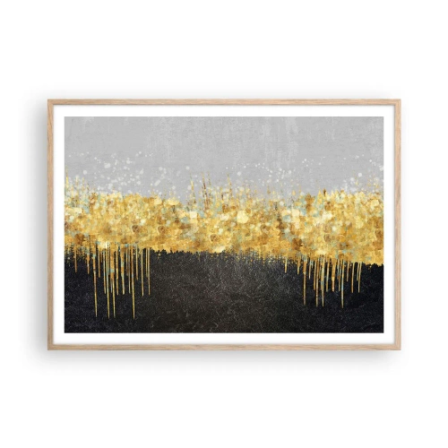 Poster in einem Rahmen aus heller Eiche - Nach innen und nach oben - 100x70 cm