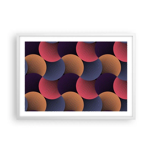 Poster in einem weißen Rahmen - Im kreisenden Rhythmus - 70x50 cm