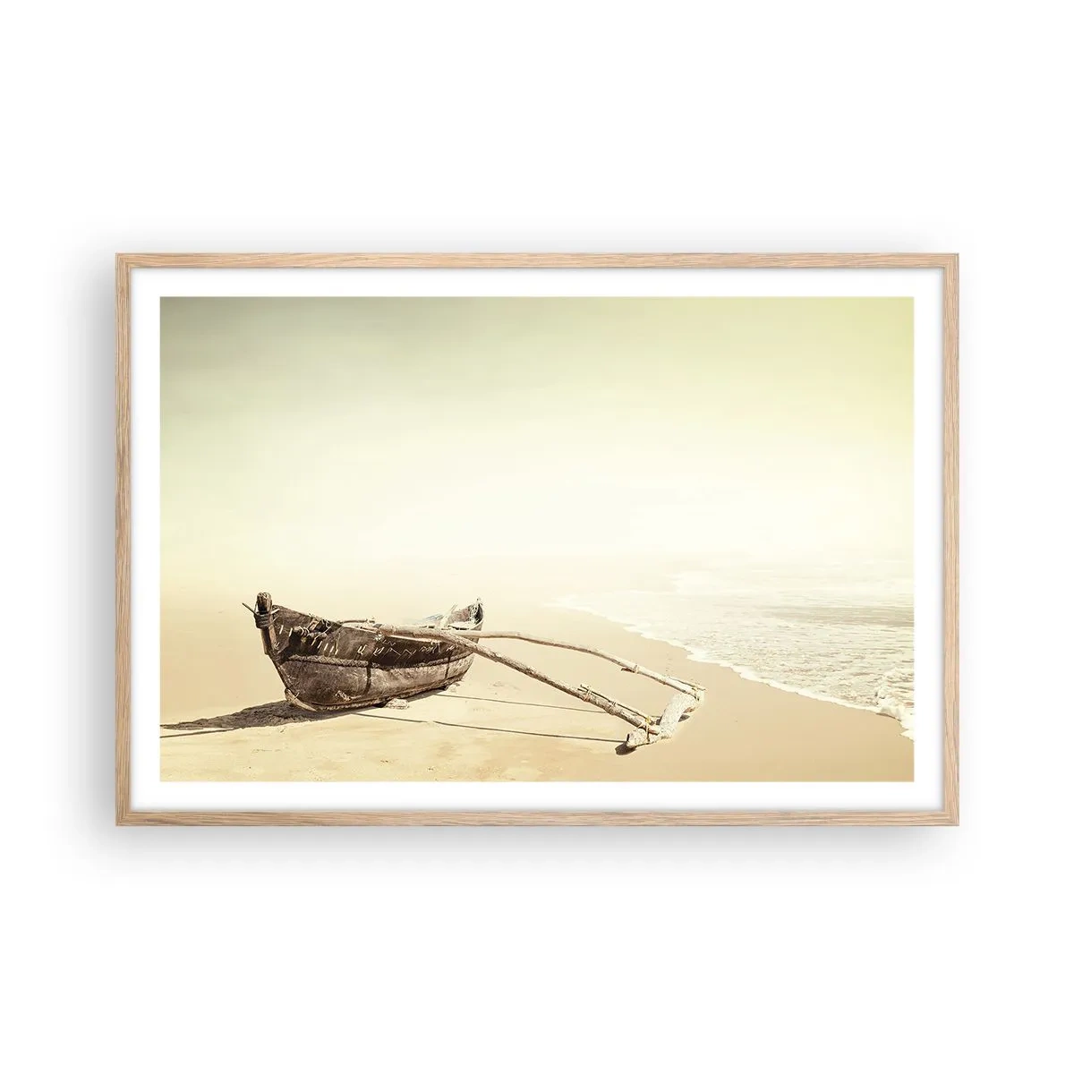 Poster in einem Rahmen aus heller Eiche - Erinnerung an die Südsee - 91x61 cm