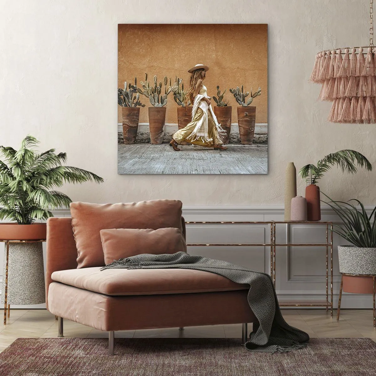 Bild auf Leinwand - Leinwandbild - Hippie-Stil - 50x50 cm