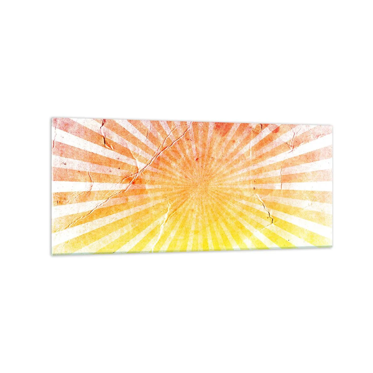 Glasbild - Bild auf glas - Sonnenstrahlen in Orange- und Gelbtönen - 120x50cm - Sonnenaufgänge und Sonnenuntergänge - Moderne Wanddekoration für Wohnzimmer und Schlafzimmer ARTTOR