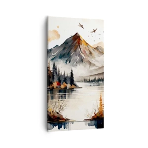 Bild auf Leinwand - Leinwandbild - Goldener Herbst in den Bergen - 55x100 cm