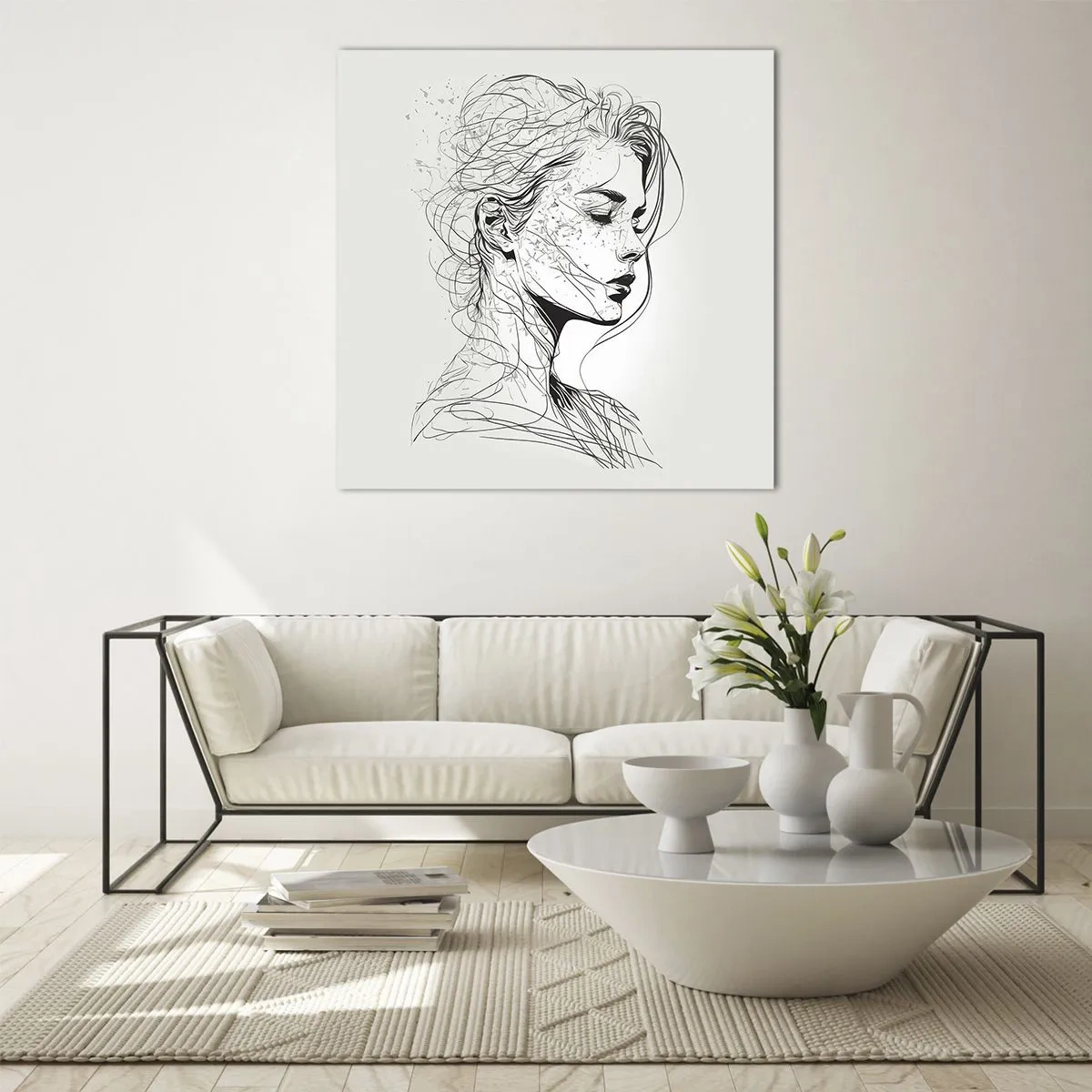 Glasbild - Bild auf glas - Porträt im Gedanken - 40x40 cm