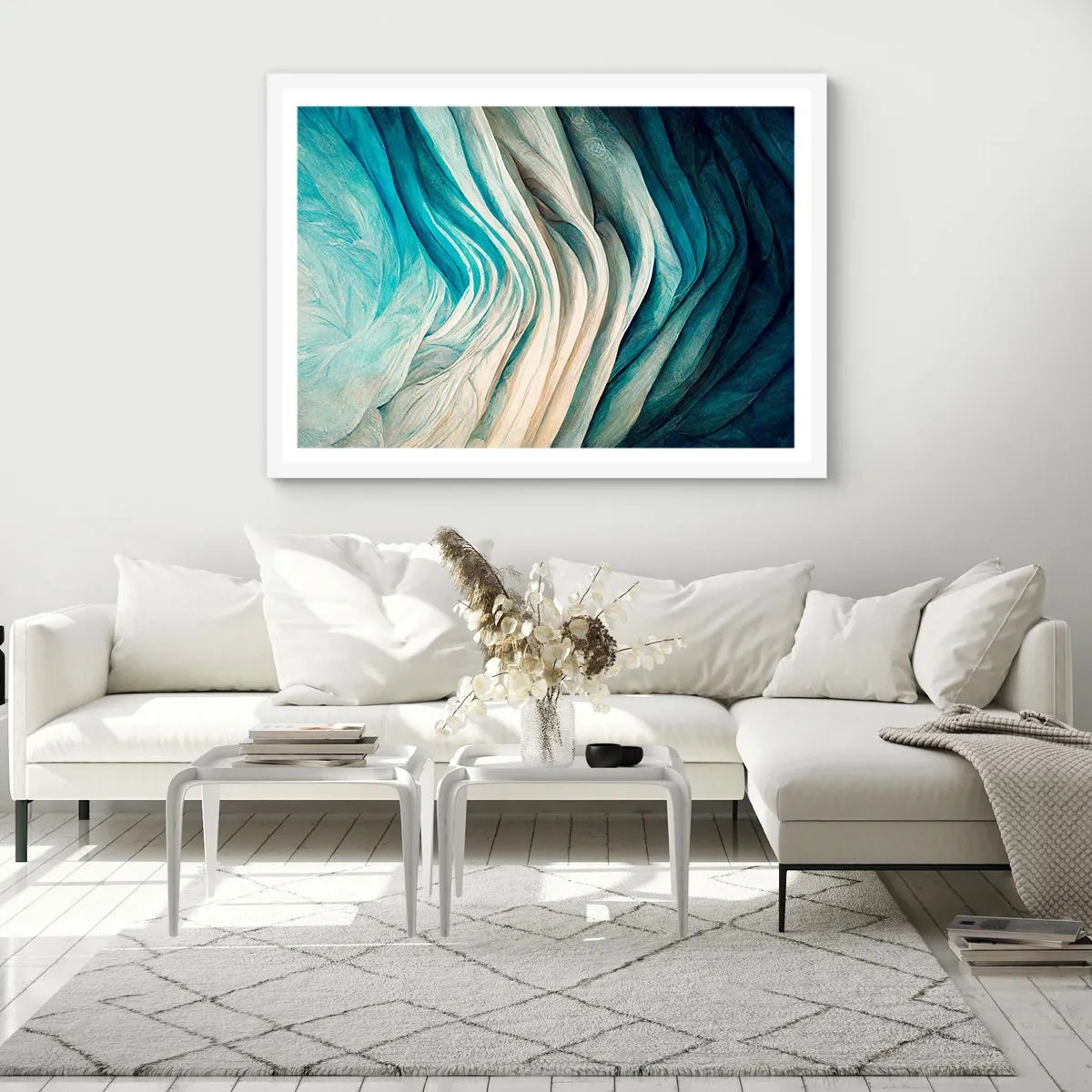 Poster in einem weißen Rahmen - Blaue Unersättlichkeit - 100x70 cm