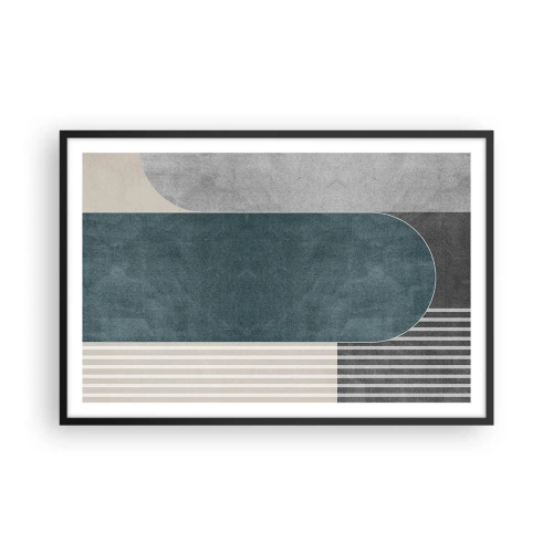 Poster in einem schwarzem Rahmen - Komposition auf der Ebene - 91x61 cm