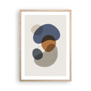 Poster in einem Rahmen aus heller Eiche - Farbtropfen - 50x70 cm