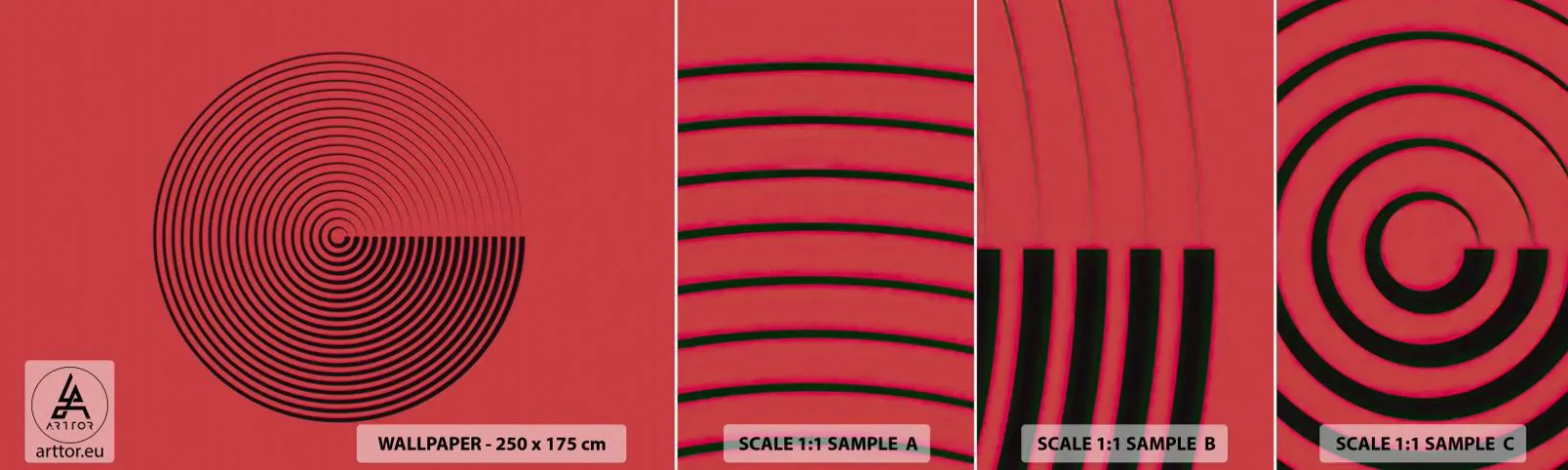 Fototapetenmuster Standard Eco - Kreisbewegung - Minimalismus, Rad, Linien - 100x30 cm