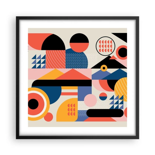 Poster in einem schwarzem Rahmen - Komposition: Na, los, spiel! - 50x50 cm