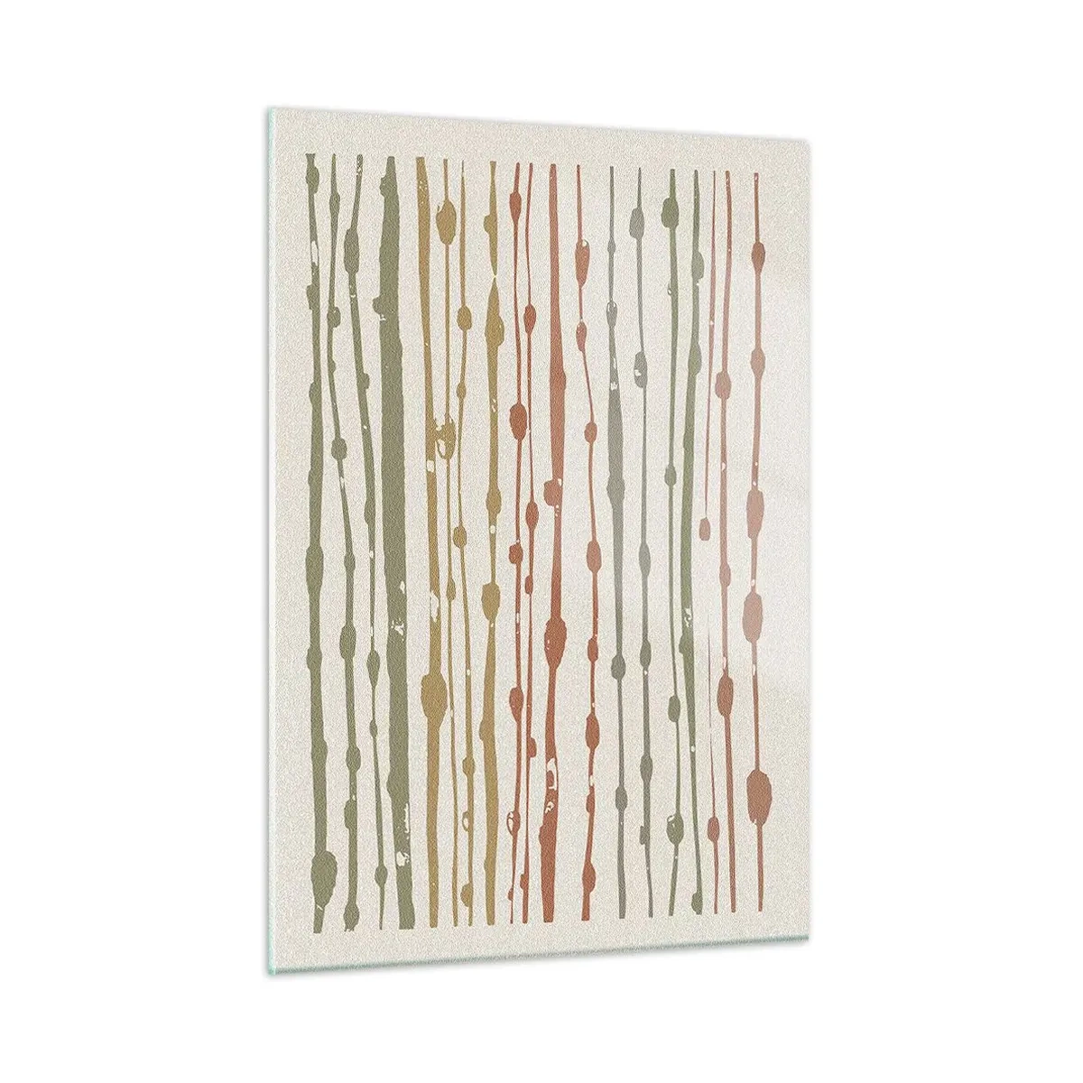 Glasbild - Bild auf glas - Bunte Linien und Punkte bilden eine rhythmische Komposition - 50x70cm - Musikalische Notation von Farben - Moderne Wanddekoration für Wohnzimmer und Schlafzimmer ARTTOR