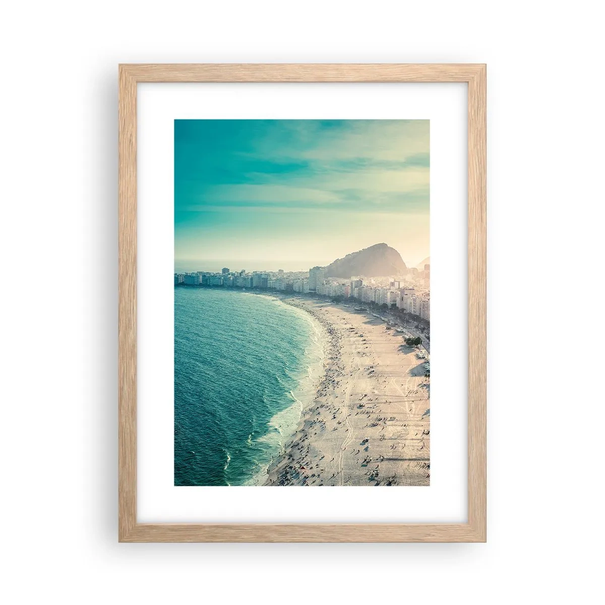 Poster in einem Rahmen aus heller Eiche - Ewiger Urlaub in Rio - 30x40 cm