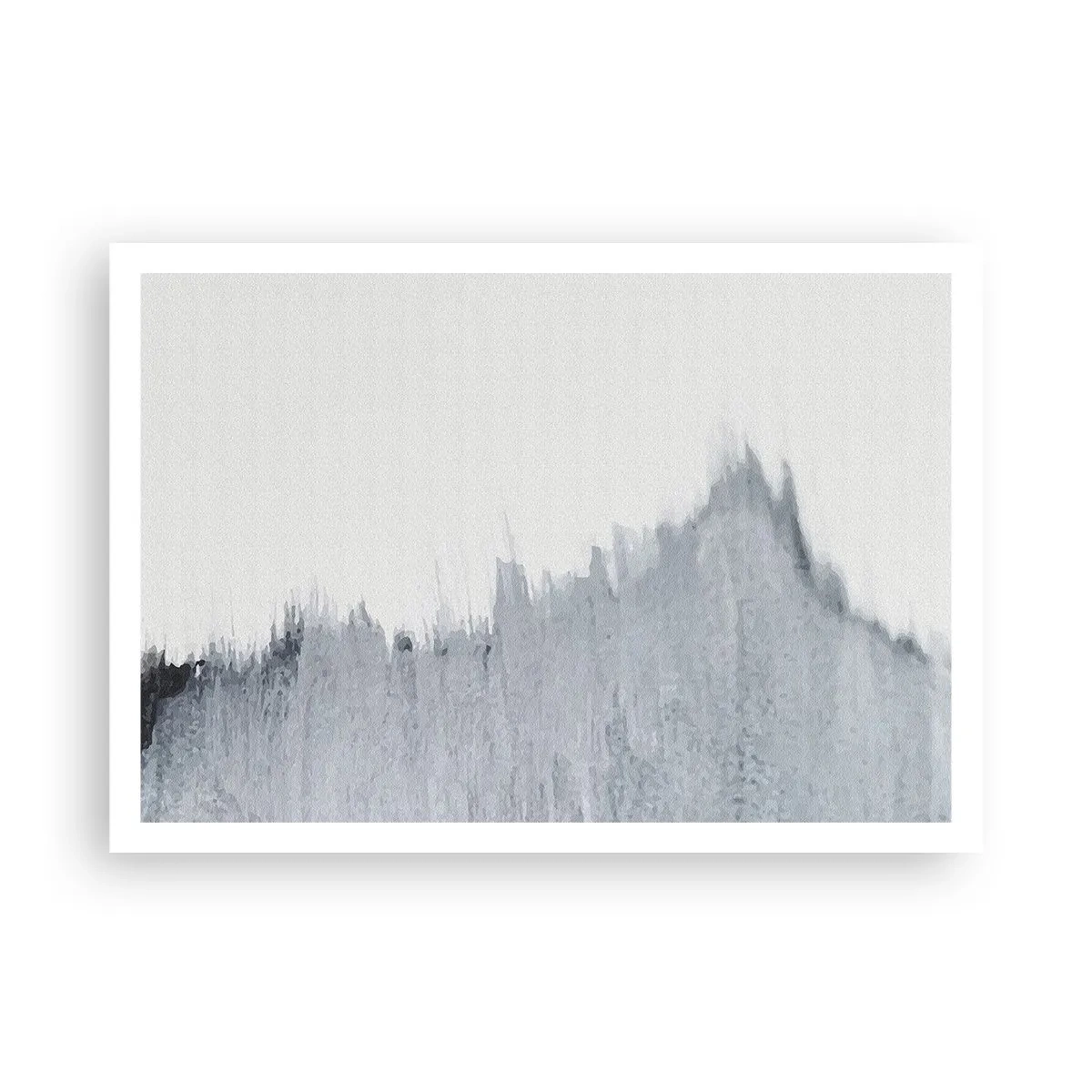 Poster - Abstrakte graue Komposition im minimalistischen Stil - 100x70cm - Mysteriöse Aufzeichnung - Moderne Wanddekoration für Wohnzimmer und Schlafzimmer ARTTOR