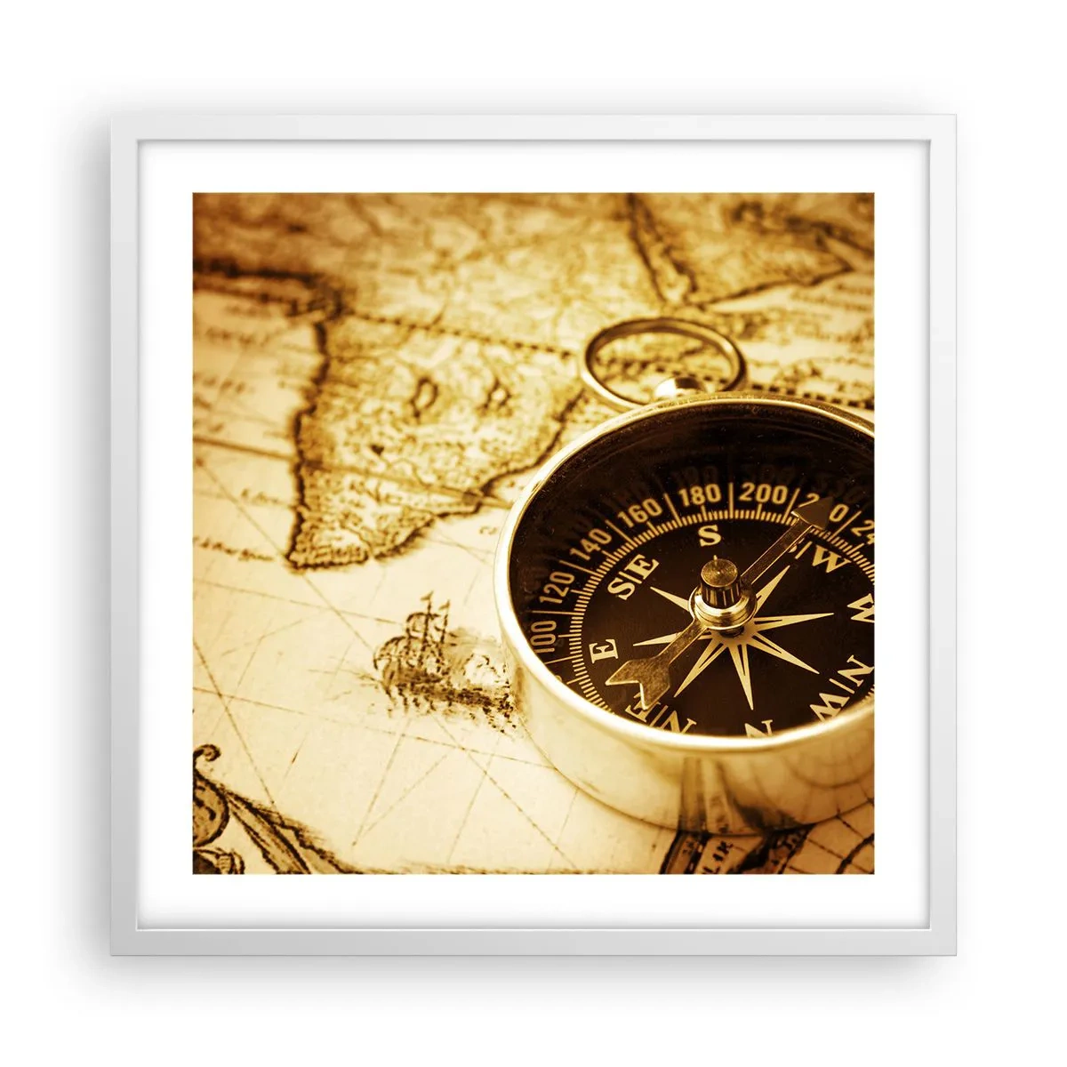 Poster in einem weißen Rahmen - Ost oder West? - 50x50 cm