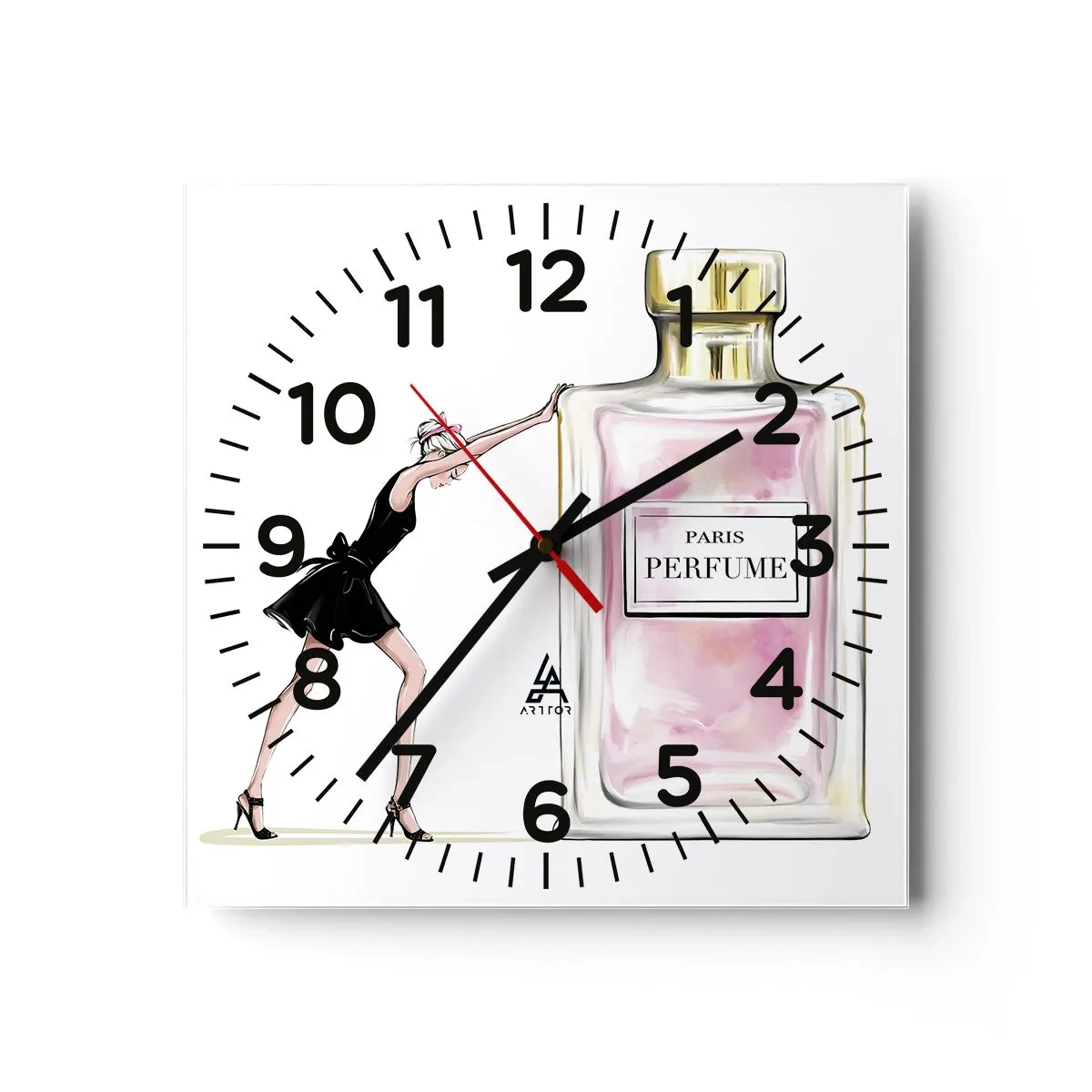 Wanduhr - Glasuhr - Essenz der Weiblichkeit - 30x30 cm