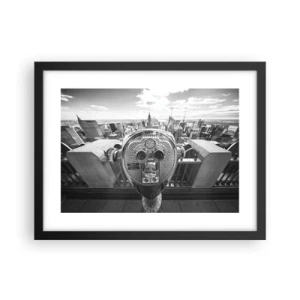 Poster in einem schwarzem Rahmen - Stadt über den Städten - 40x30 cm