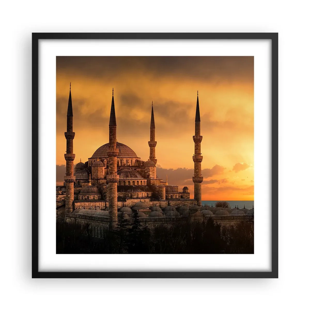 Poster in einem schwarzem Rahmen - Gott ist großartig - 50x50 cm