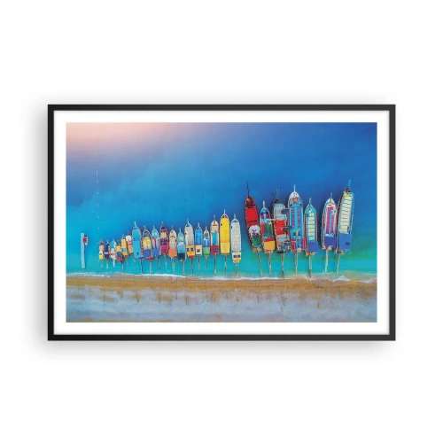 Poster in einem schwarzem Rahmen - Aus der Vogelperspektive - 91x61 cm