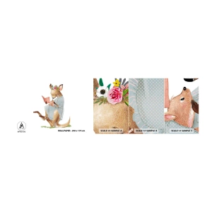Fototapeten Muster Selbstklebend Deluxe Sticker - Lies mir vor Mama - Für Kinder, Känguru, Mutter mit Kind - 100x30 cm