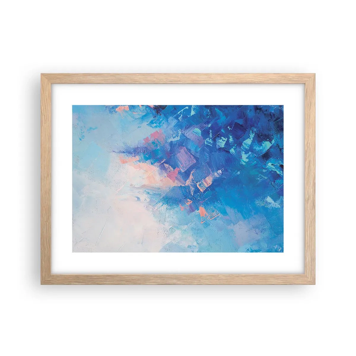 Poster in einem Rahmen aus heller Eiche - Winter-Abstraktion - 40x30 cm