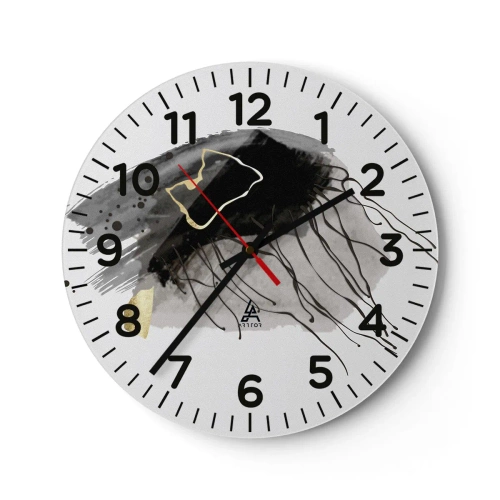 Wanduhr - Glasuhr - In Schwarz und Gold - 30x30 cm