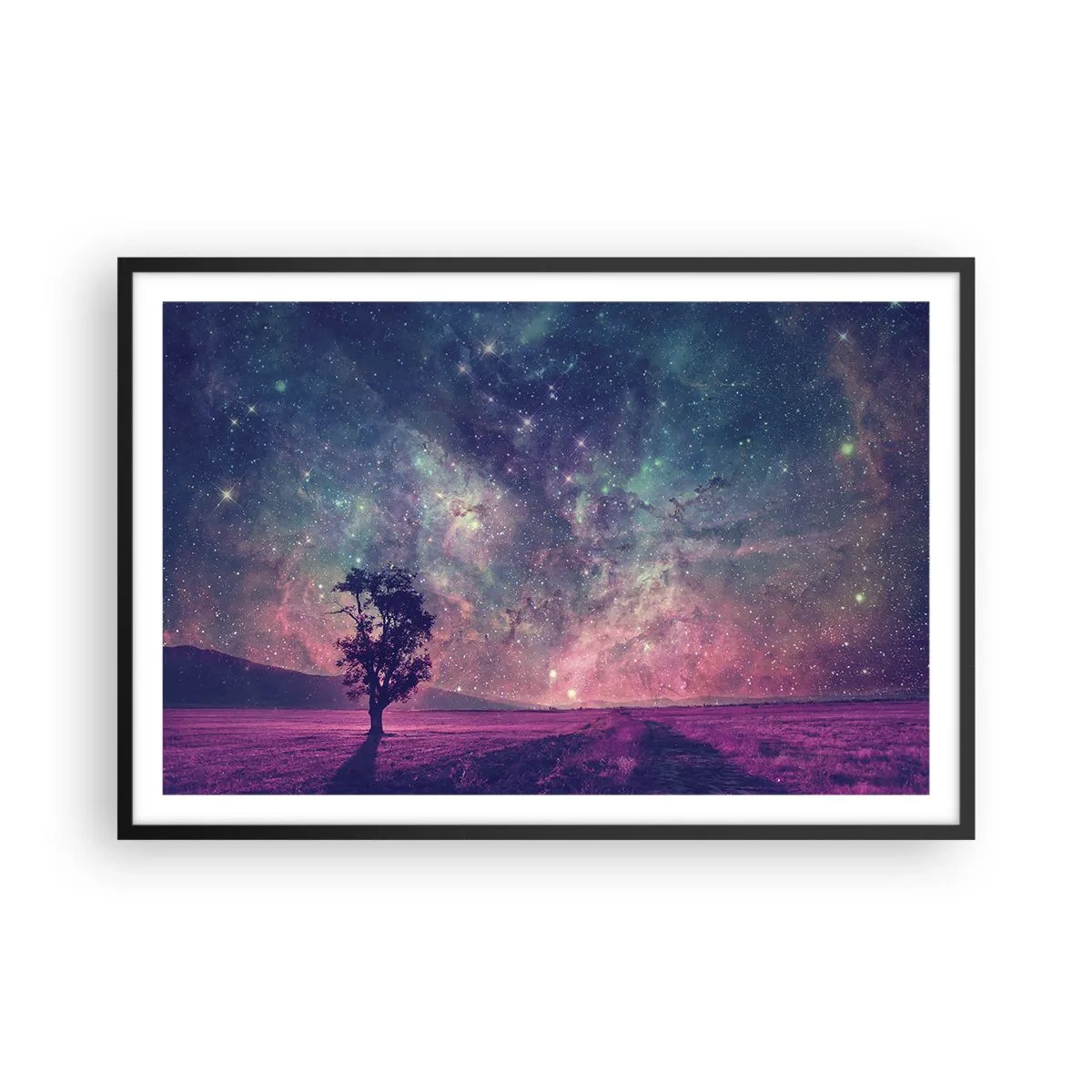 Poster in einem schwarzem Rahmen - Unter dem magischen Himmel - 91x61 cm