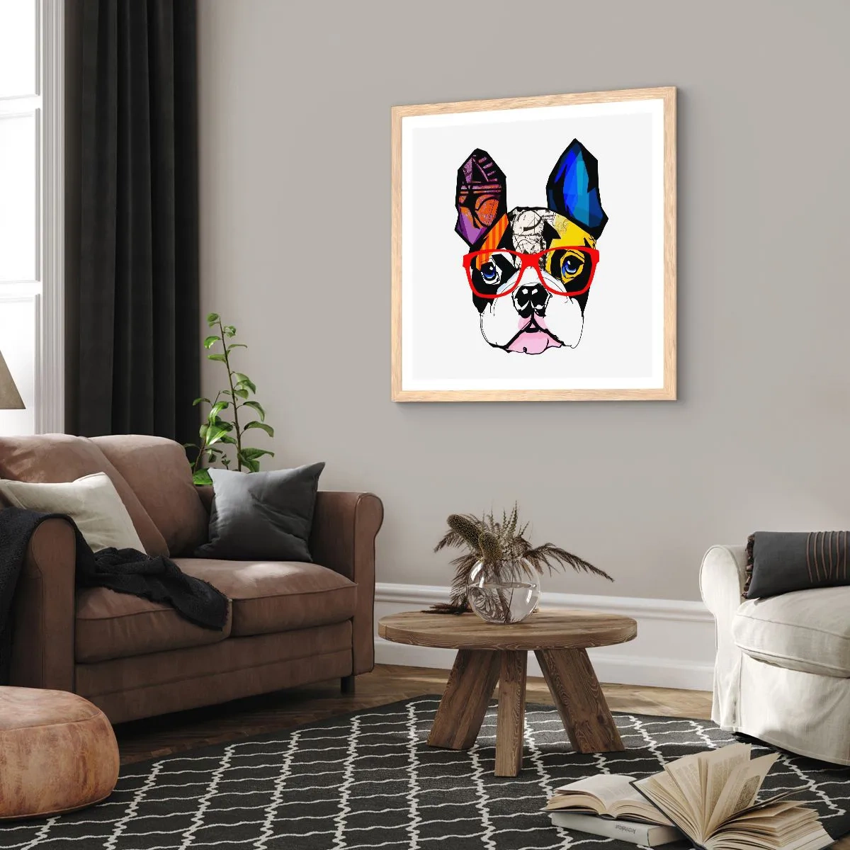 Poster in einem Rahmen aus heller Eiche - Intellektuelle - 30x30 cm