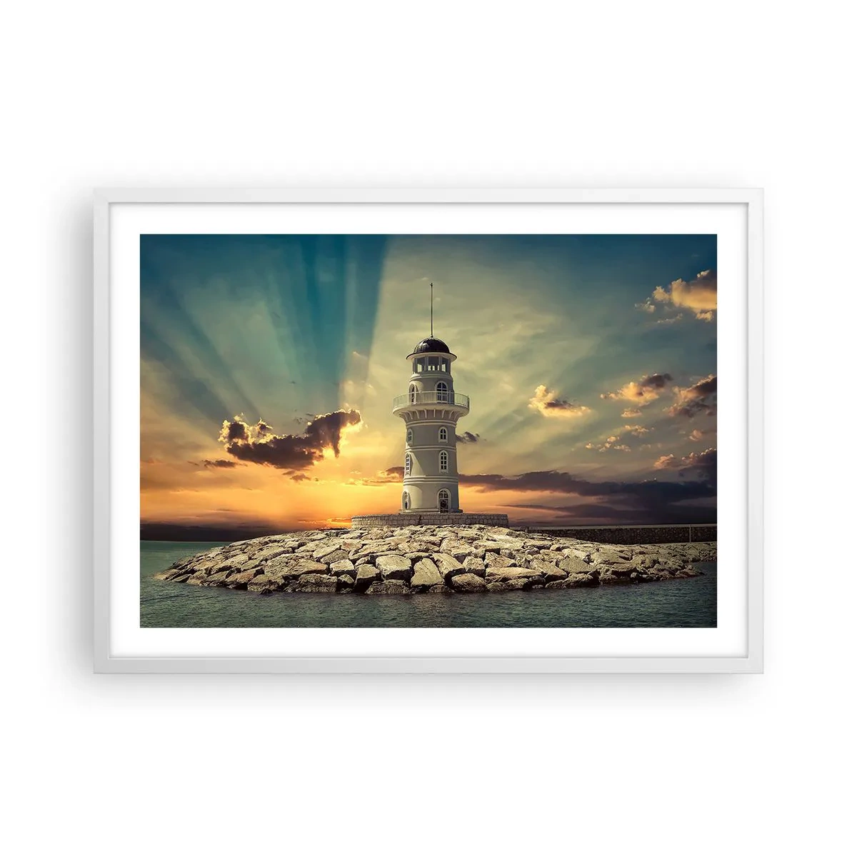 Poster in einem weißen Rahmen - Licht - Gut - Schönheit - 70x50 cm